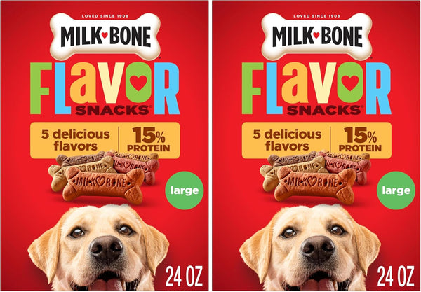 Milk-Bone Flavor Snacks Mini’S Dog Biscuits, Flavored Crunchy Dog Treats, 36 Oz. Canister | 5 Calories per Treat, 15% Protein, 3 Flavors per Canister (Beef, Chicken & Bacon, Naturally & Artificially Flavored)17