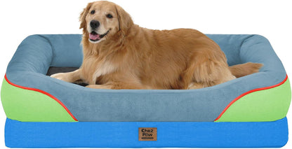 Chez Paw Waterproof Orthopedic XL Dog Bed for Large and Extra Large Dogs | Egg Crate Foam, 4-Sided Bolster Support, Waterproof Liner, Non-Slip Bottom, Machine Washable Cover, 42 X 30 Inch36