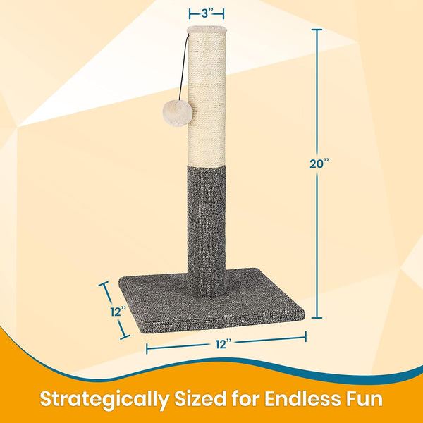 Pawbee 20" Cat Scratching Post with Hanging Ball, Modern Sisal Rope Pole, Scratcher Tower for Indoor Kitten2