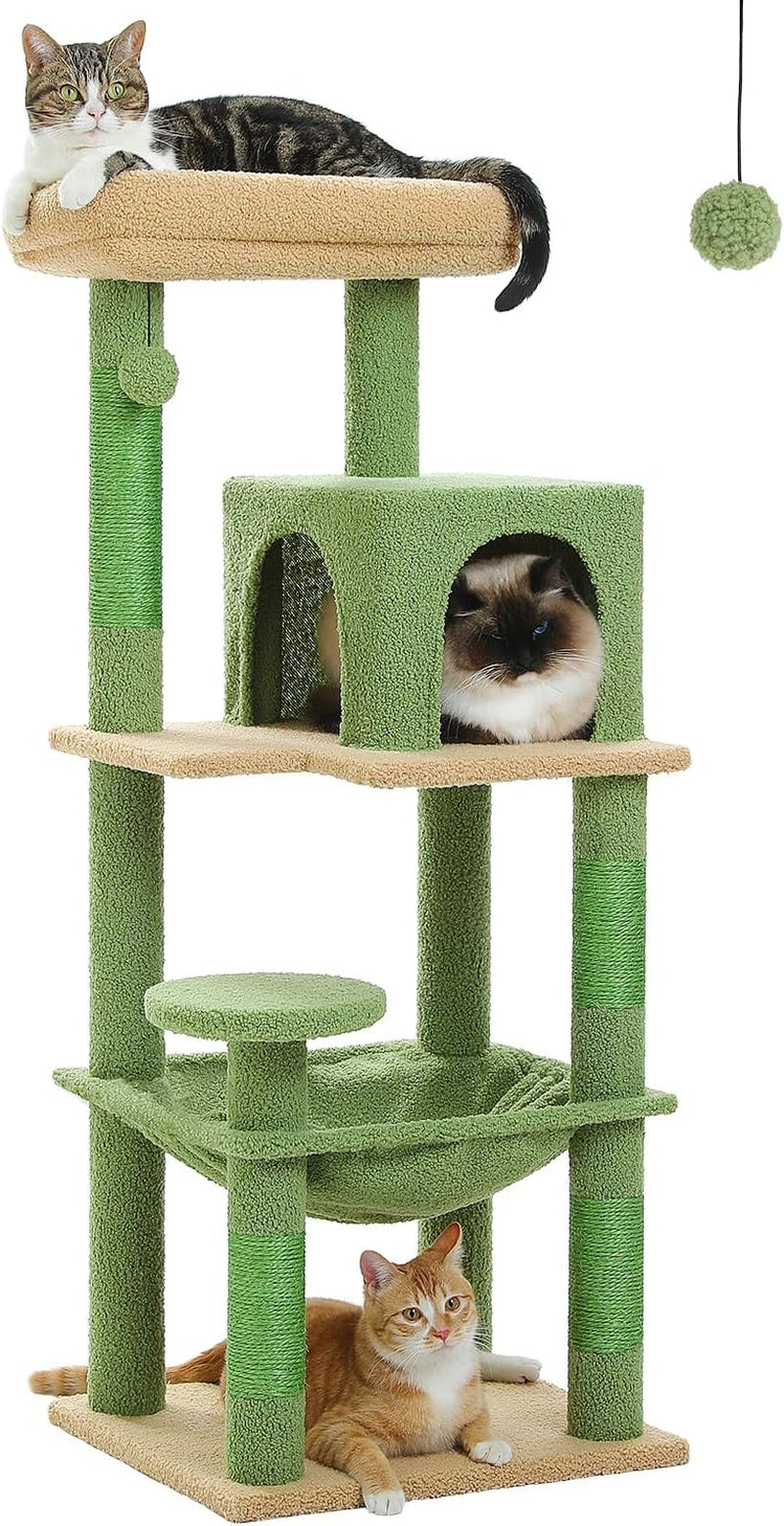 muttros-mushroom-cat-tree-tower-with-removable-scratcher-large-hammock-condo-perch-3-sisal-posts-multi-level-cat-tree-for-indoor-cats-cute-cat-tower-for-small-space-homes