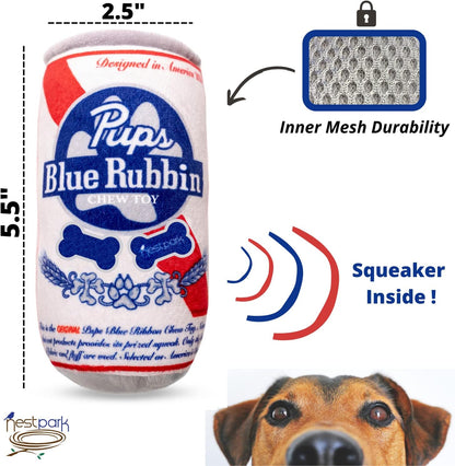 Nestpark Pup Light and Pups Blue Rubbin - Parody Beer Dog Toys - Funny Plush Squeaky and Crinkle Dog Toys Dog Gifts for Dog Birthday (2 Pack) (Mix)8