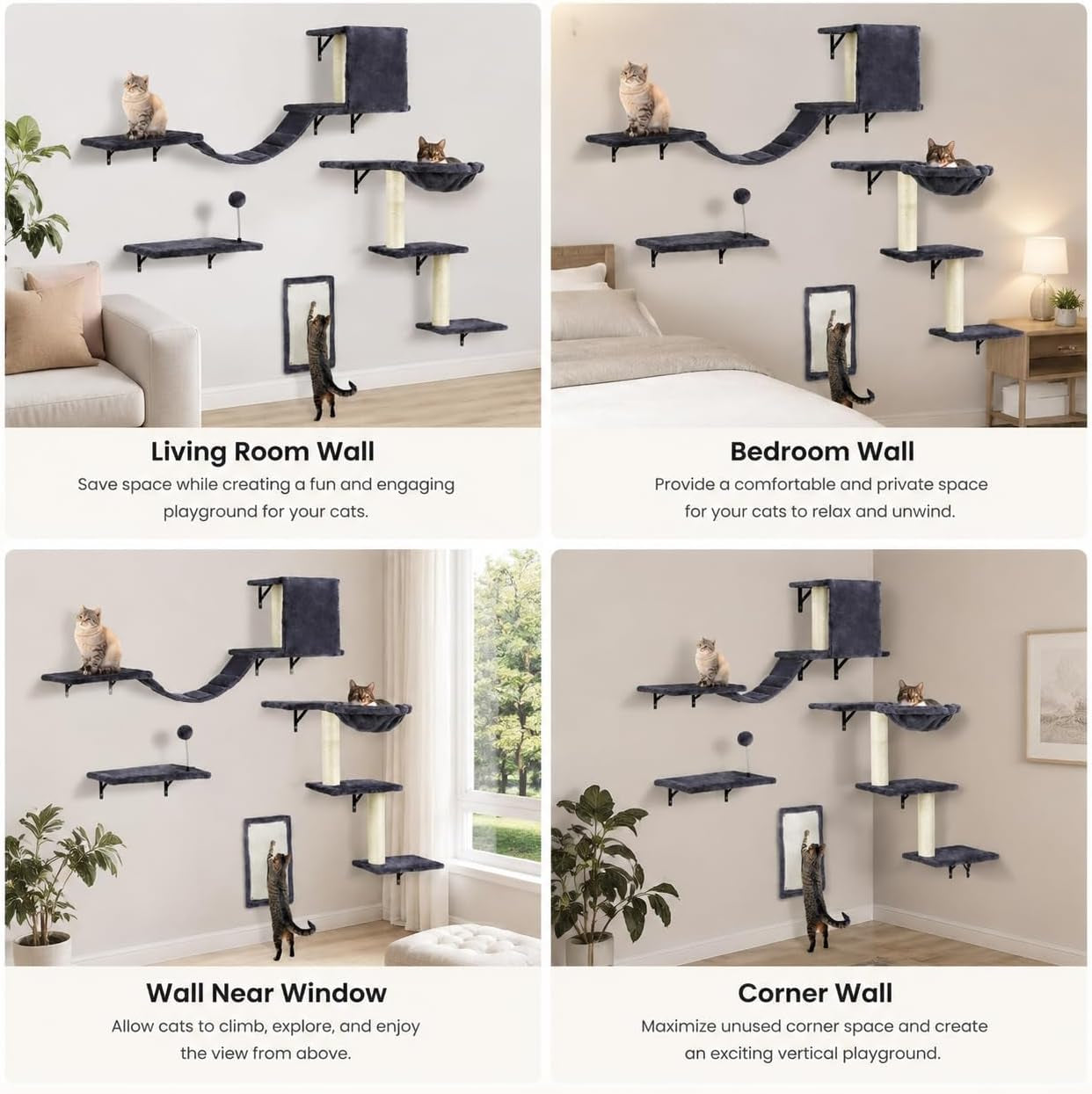cat-wall-shelves-space-saving-wall-mounted-cat-climbing-set-for-large-cats-multi-level-climbing-system-wall-furniture-bed-steps-hammock-wall-scratcher-indoor-cat-40-lbs-small-place-corner-room