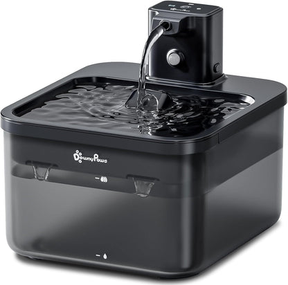 Downypaws Cat Water Fountain Cordless, Pet Fountain, 84Oz/2.5L, Black | Wireless Cat Drinking Water Fountains for Cats Indoor, Fursink , Battery Operated, Motion Sensor, Ultra Quiet Pump, Bpa-Free1