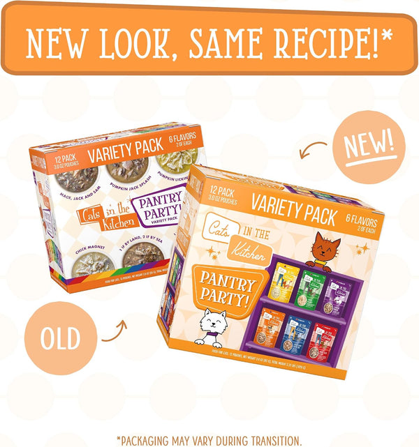 Weruva Cats in the Kitchen, Pantry Party Pouch Variety Pack in Gravy Cat Food, 3Oz Pouch (Pack of 12)11