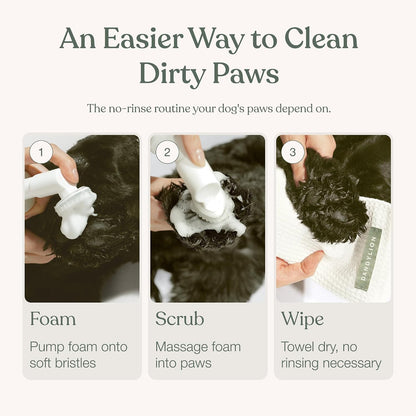 Dog Paw Cleaner, Clean Paws, No Rinse Foam Cleaner with Brush, 5 Fl Oz | Dandylion Dog Paw Washer, Fragrance Free, Ph Balanced, Waterless, Foaming Washer with Silicone Brush, Pet Cleaning Supplies6