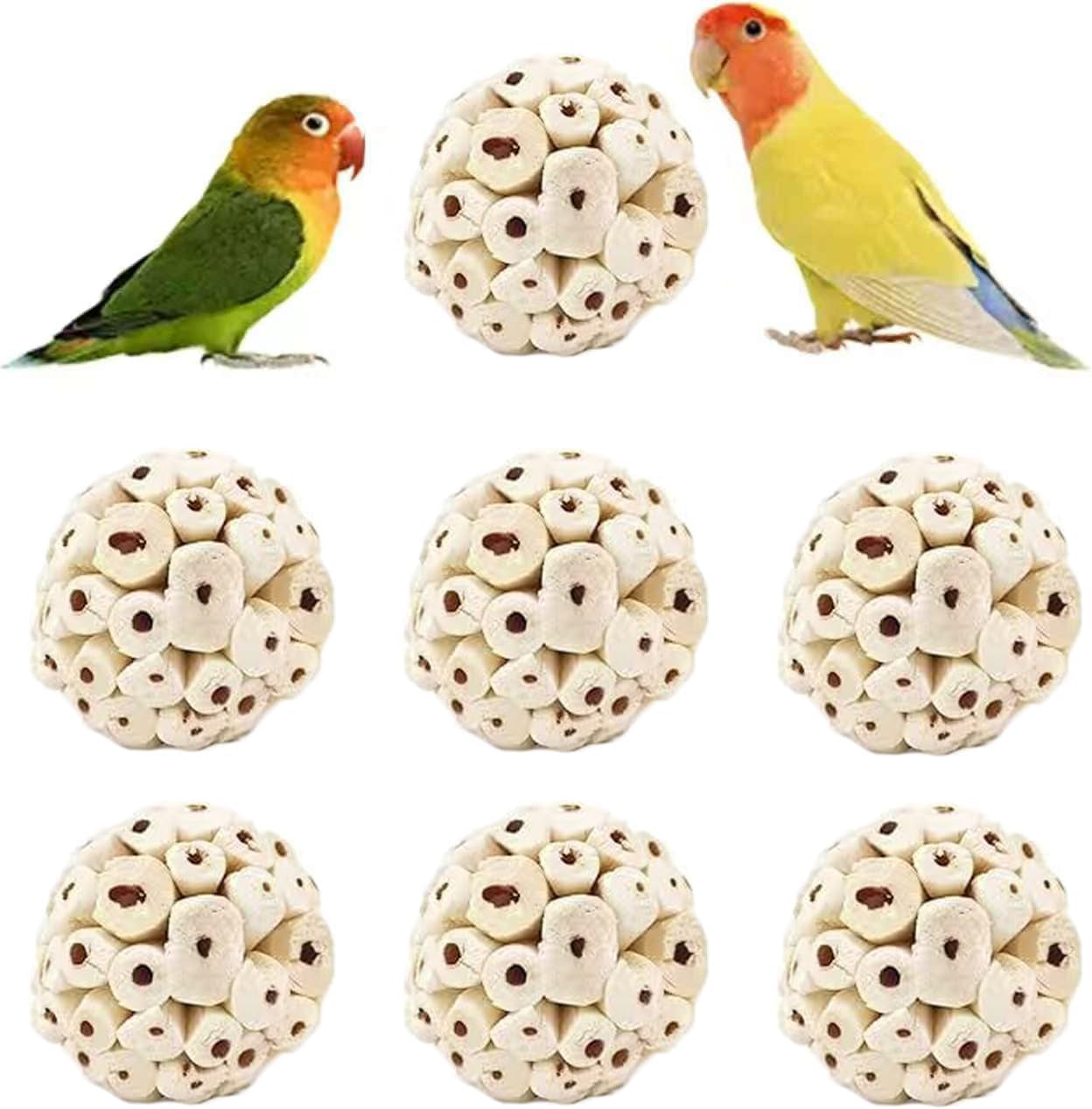 lwingflyer-6-pieces-sola-atta-ball-parrot-biting-toy-bird-chew-accessories-natural-sola-plant-material-for-birds-rabbits-hamsters-and-small-pets