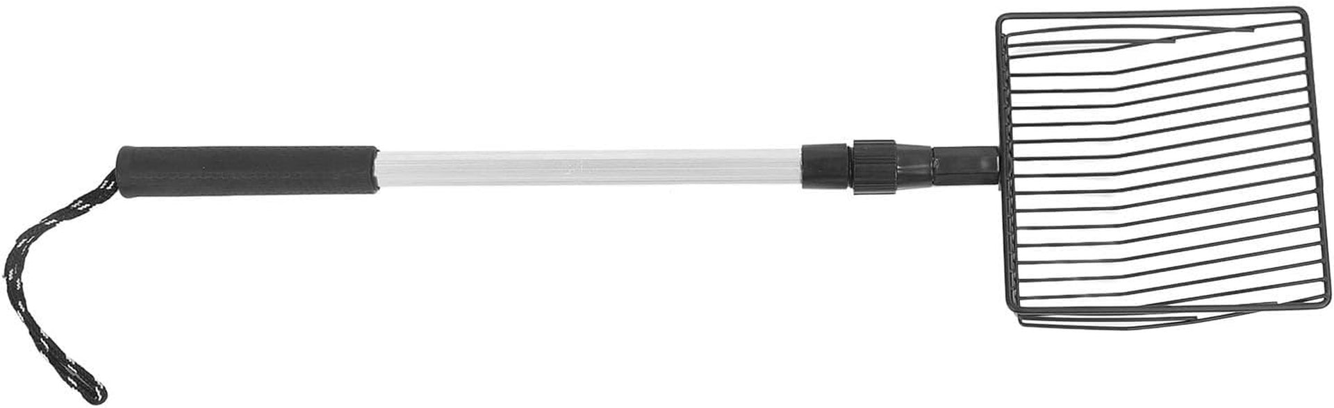 qiilu-metal-poop-scoop-extendable-cat-litter-scoop-lightweight-versatile-fine-screen-long-handle-pooper-scooper-cat-poop-sifter-pet-supplies-cats-litter-housebreaking-scoops-model-a-2-section
