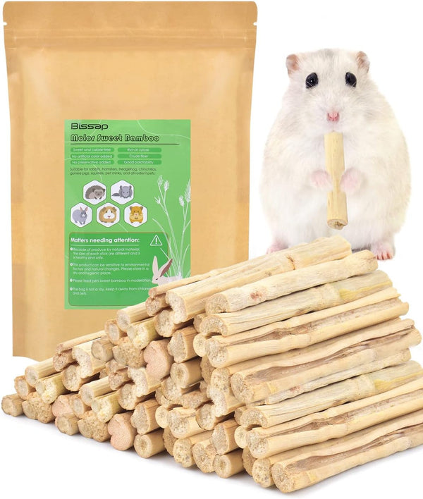 Bissap 250G/0.5Ib Sweet Bamboo Chew Sticks for Rabbits, Bunny Molar Treats Snack for Small Animals Hamster Chinchilla Guinea Pigs Rabbit Squirrel Natural Teeth Grinding Toys9