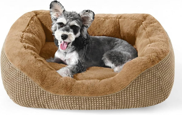 INVENHO Medium Dog Beds for Medium Dogs Washable, Rectangle Dog Bed Medium Size Dog, Orthopedic Dog Bed, Warming Soft Calming Sleeping Puppy Bed Durable Pet Bed with Anti-Slip Bottom M(30"X24"X9")18