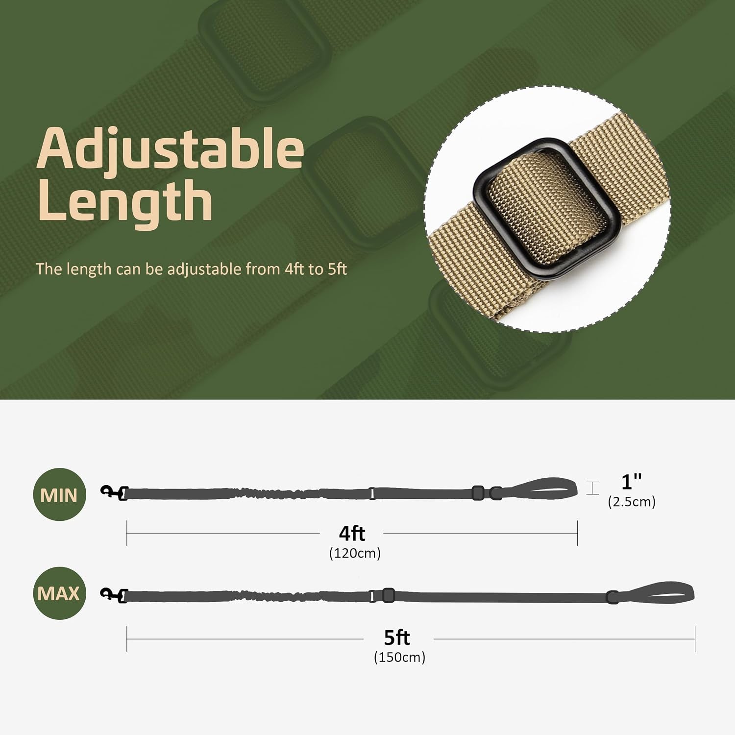 forestpaw-tactical-dog-leash-for-large-dogs-khaki-4-5ft-heavy-duty-bungee-shock-absorption-2-padded-handles-for-training-running-walking