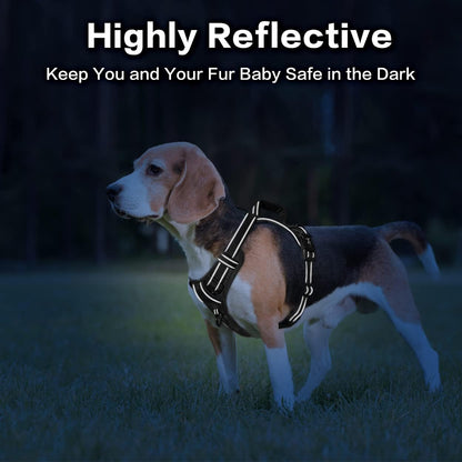 Poypet No Pull Dog Harness, No Choke Front Clip Reflective Dog Vest with Soft Padded Vertical Handle, 3 Leash Attachments for Small Medium Large Dogs (Black,Xl)6
