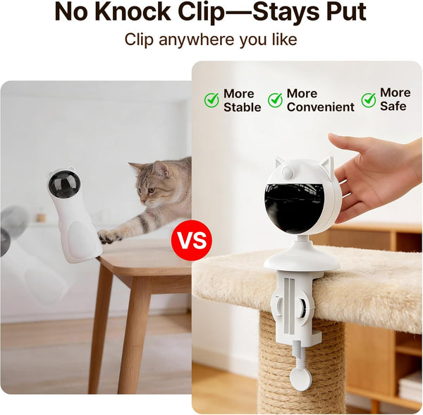 Potaroma Smart Sensor Cat Laser Toys Interactive, Motion Activated Truly Random Trjajectory, Clamp Design, Automatic Chargeable Kitten Toy Indoor Exercise, Cream White | Motion Activated Truly Random Trjajectory, Clamp Design, Automatic Chargeable Kitten Toy Indoor Exercise, Cream White2