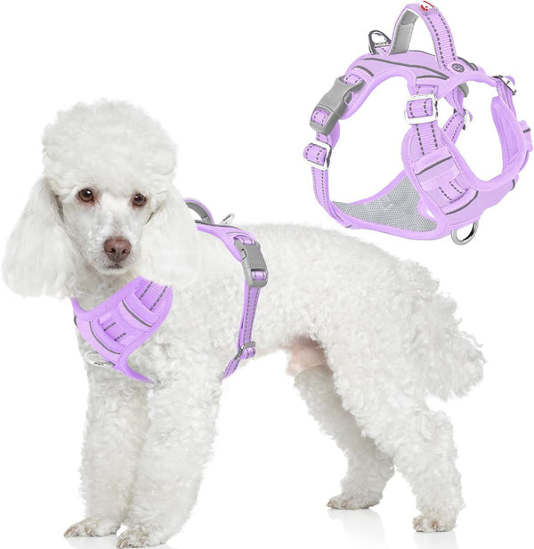 BARKBAY Dog Harness No Pull with ID Tag Pocket - Heavy Duty, Reflective, Easy Control for Large Dogs(Blue,L)26