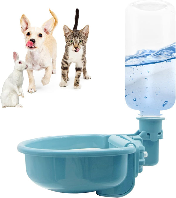 VANNON Gravity Pet Water Bowl, 16Oz Anti-Splash Crate Dispenser, Grey | Anti-Splash Gravity Water Bowl with a Floating Disk Helps Reduce Spills While Keeping Water Cleaner for Everyday Hydration.11