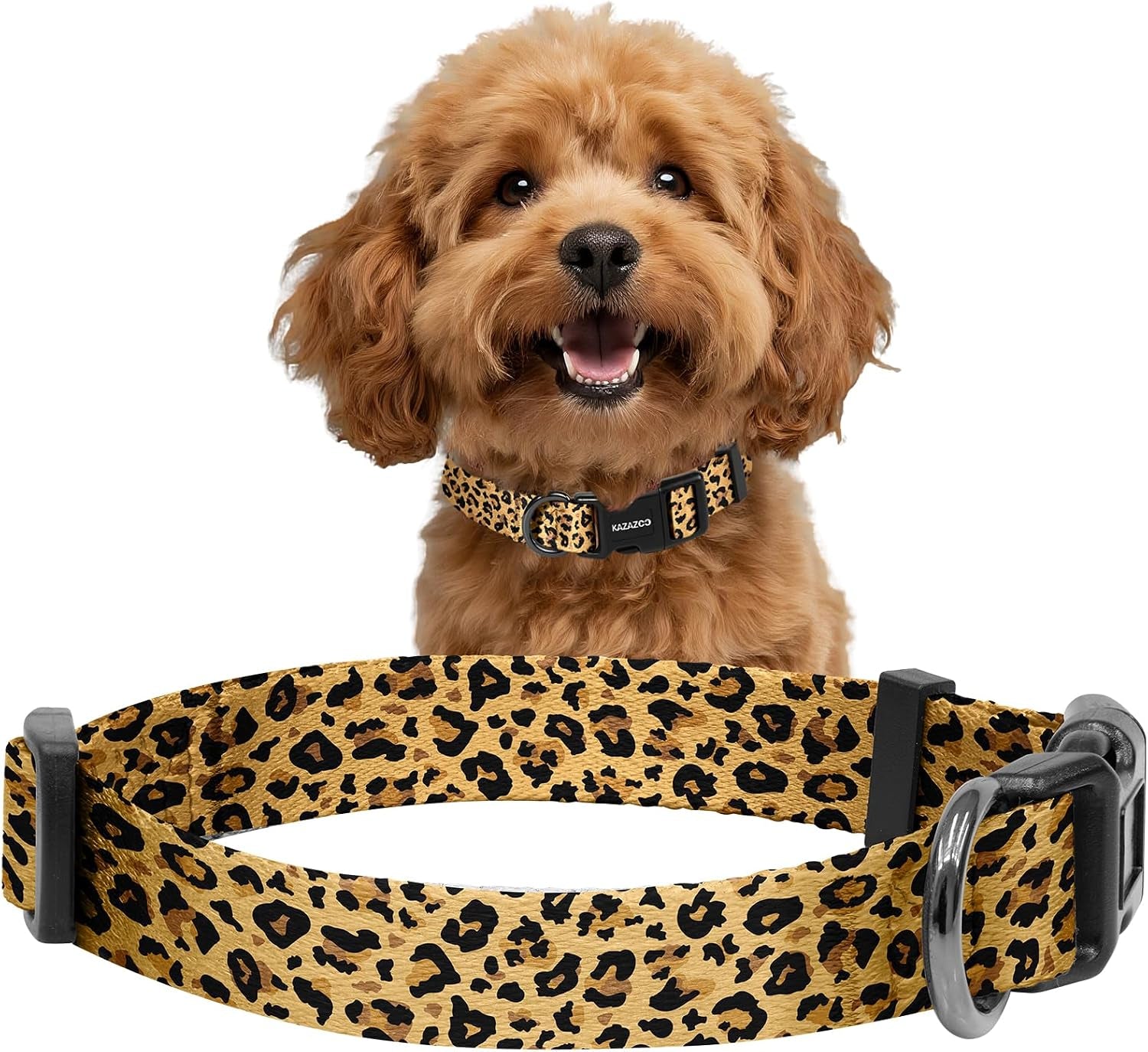 kazazoo-dog-collar-cute-and-soft-nylon-puppy-collar-girl-dogs-adjustable-purple-dog-collars-for-medium-dogs-purple-flowers-m