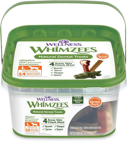 Wellness WHIMZEES Value Pack Natural Dog Dental Treat, Chews, Freshens Breath, Large Size, 50.9 Oz Box, 24 Count15
