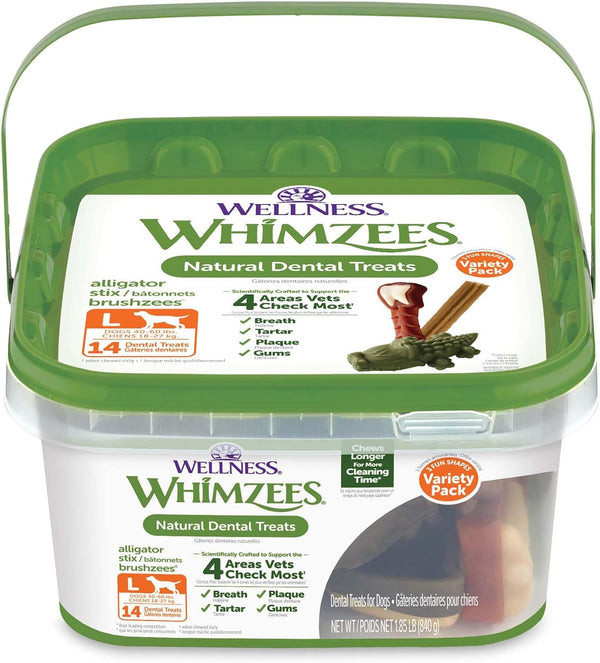 Wellness WHIMZEES Value Pack Natural Dog Dental Treat, Chews, Freshens Breath, Large Size, 50.9 Oz Box, 24 Count15
