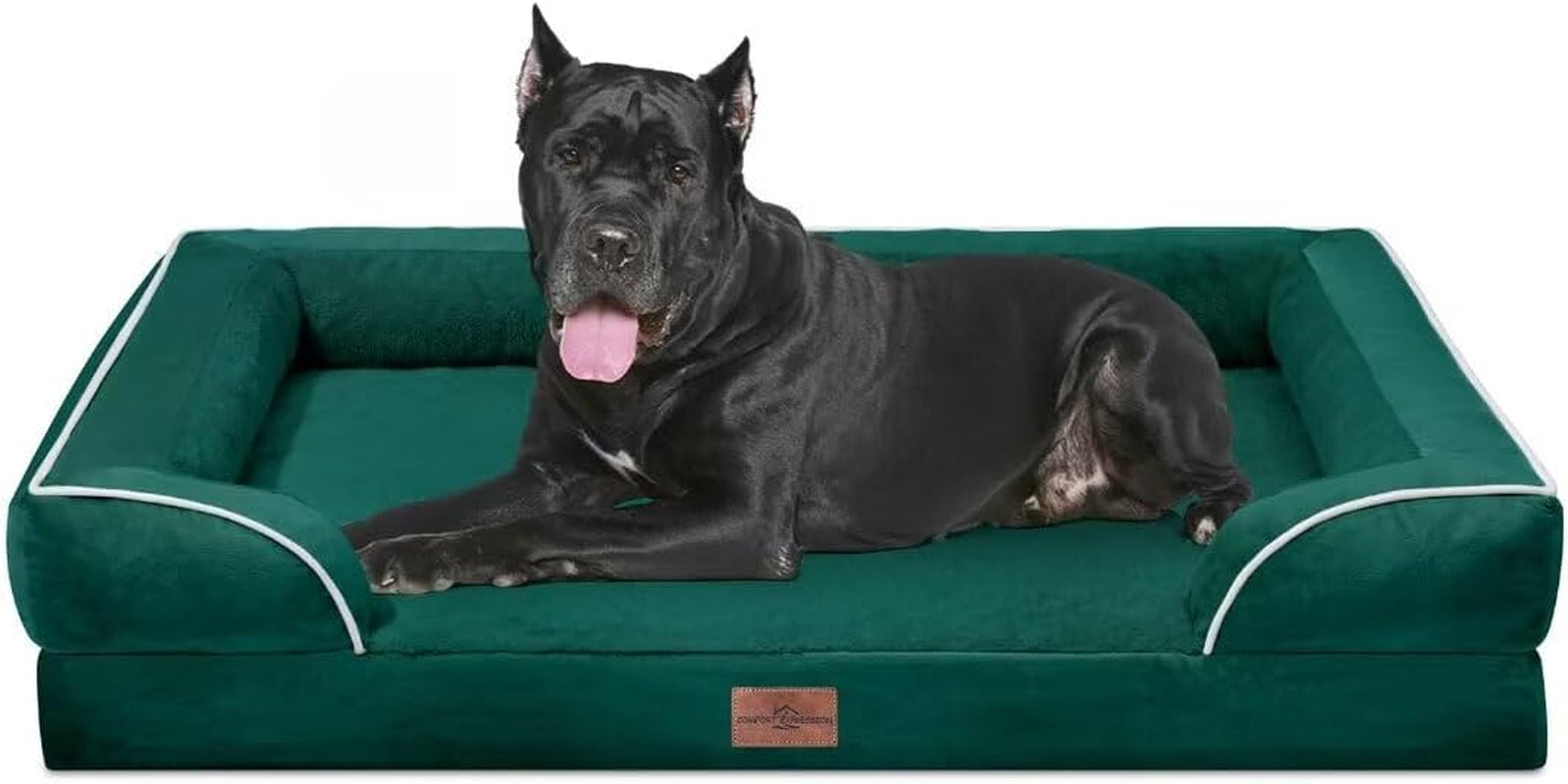 comfort-expression-orthopedic-dog-bed-for-extra-large-dogs-with-bolster-waterproof-dog-couch-bed-with-washable-cover-non-slip-bottom-supportive-egg-crate-foam-xl-pet-bed-42x30-inch