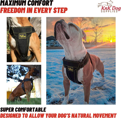 KNK Heavy Duty Dog Harness for Pitbull and Bullies – Tactical Dog Harness for Large Dogs and XL Breeds – Ultra-Durable Chest Support for Training, Walking and Strong Breeds5