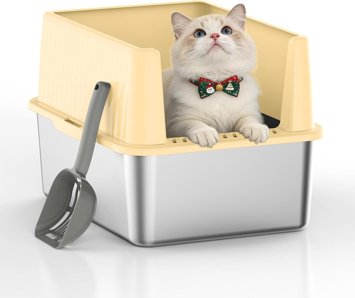 stainless-steel-cat-litter-box-11-8-high-sides-for-litter-scatter-urine-spray-control-easy-to-clean-non-stick-litter-pan-low-entry-for-kittens-small-cats-compact-space-saving-design