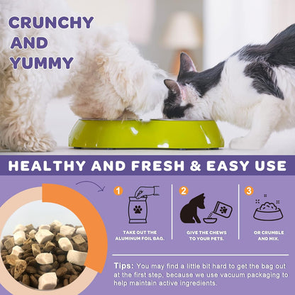 NATURE TARGET 6 Billion Freeze Dried Probiotics for Dogs, 120 Bites | with Prebiotics & Enzymes, Vitamins & Omega 3, Support Digestive & Gut Health, Itch Relief, Reduce Diarrhea4