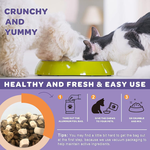 NATURE TARGET 6 Billion Freeze Dried Probiotics for Dogs, 120 Bites | with Prebiotics & Enzymes, Vitamins & Omega 3, Support Digestive & Gut Health, Itch Relief, Reduce Diarrhea4