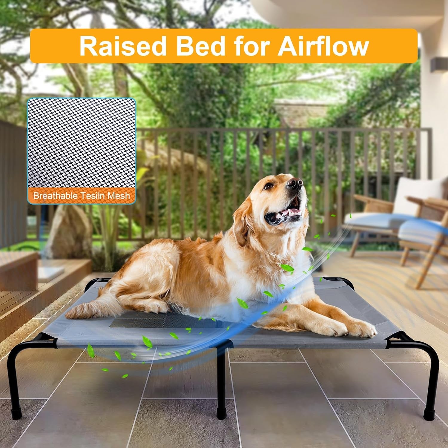 outdoor-dog-elevated-bed-with-plush-mat-raised-dog-beds-pet-cot-hammockl-durable-washable-raised-dog-bed-indestructible-elevated-cooling-dog-beds-durable-dog-cot-bed-lifted-outside-dog-hammock-bed