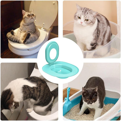 Cat Toilet Trainer - 15.35 Inches Ppcat Litter Tray | Suction Cup Fixation Pad,| Bathroom Training Tool | for Kitten, Adult Feline, Home Hygiene, Waste Reduction, and Daily Pet Use4