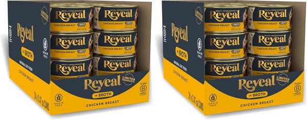 Reveal Chicken Breast in Broth Wet Cat Food 24-Pack 2.47 Oz Cans | 100% Natural, High Quality Protein, Limited Ingredient, Grain Free, Complementary Food, No Fillers, No Artificial Additives18