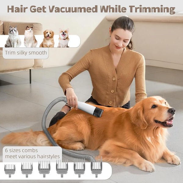 Dog Grooming Kit, Pet Grooming Vacuum with Pet Clipper Nail Grinder, Dog Hair Vacuum with 6 Pet Grooming Tools for Dogs Cats Shedding Grooming5