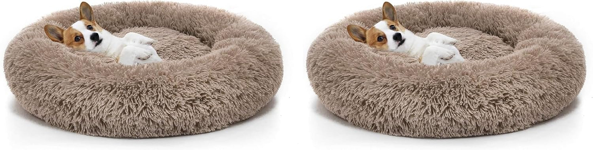 mixjoy-orthopedic-dog-bed-comfortable-donut-cuddler-round-pet-beds-ultra-soft-washable-dog-and-cat-cushion-20-23-30-23-brown