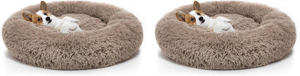 MIXJOY Orthopedic Dog Bed Comfortable Donut Cuddler round Pet Beds Ultra Soft Washable Dog and Cat Cushion (20''/23''/30'') (23'', Brown)15