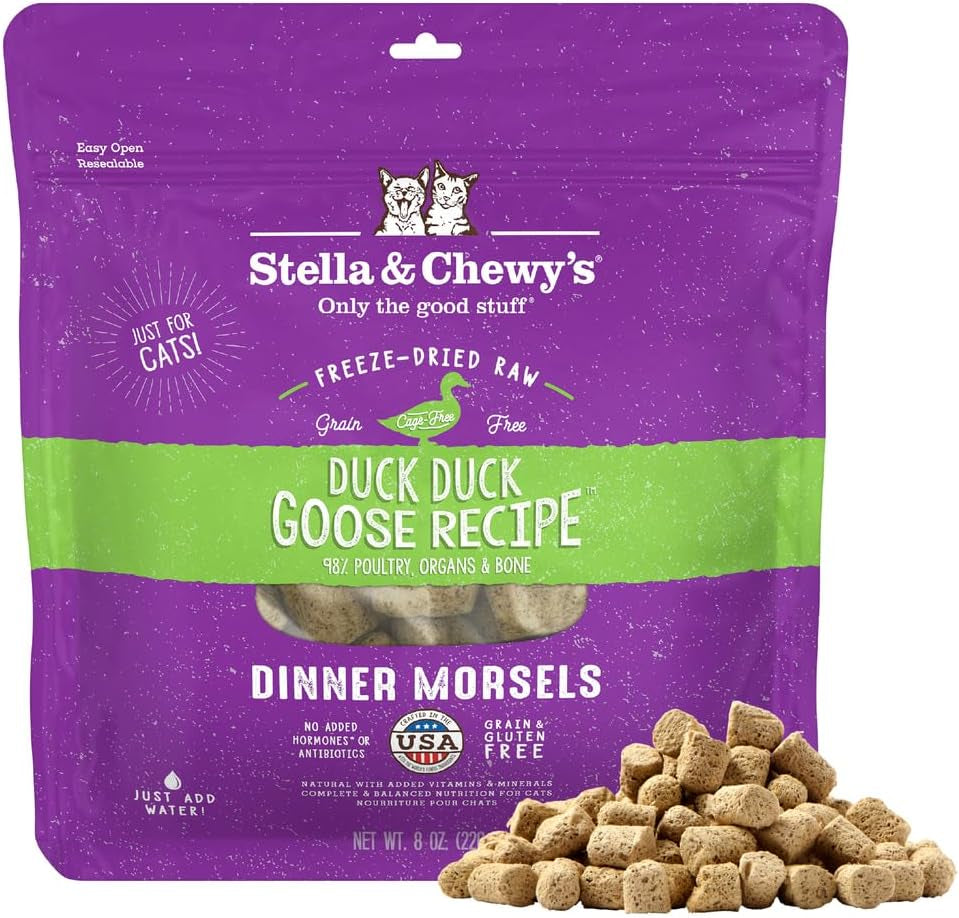 stella-chewys-freeze-dried-raw-cat-dinner-morsels-premium-chicken-recipe-with-98-cage-free-meat-organs-natural-grain-free-cat-kitten-food-made-in-usa-18-oz