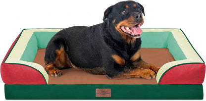 Comfort Expression Orthopedic Dog Bed for Extra Large Dogs with Bolster | Waterproof Dog Couch Bed with Washable Cover & Non-Slip Bottom, Supportive Egg Crate Foam XL Pet Bed, 42X30 Inch127