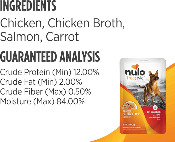 Nulo Freestyle Variety Flavor Real Meat Grain-Free Premium Puppy & Dog Food Topper, 2.8 Ounce (Pack of 6)4