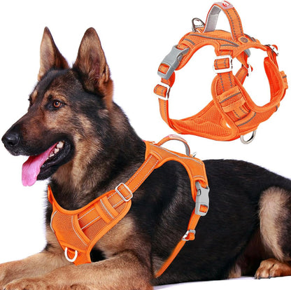 BARKBAY Dog Harness No Pull with ID Tag Pocket - Heavy Duty, Reflective, Easy Control for Large Dogs(Blue,L)11