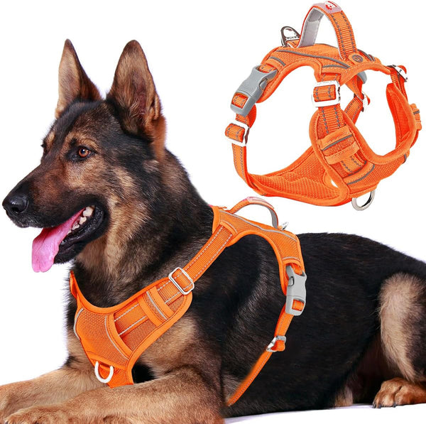 BARKBAY Dog Harness No Pull with ID Tag Pocket - Heavy Duty, Reflective, Easy Control for Large Dogs(Blue,L)11