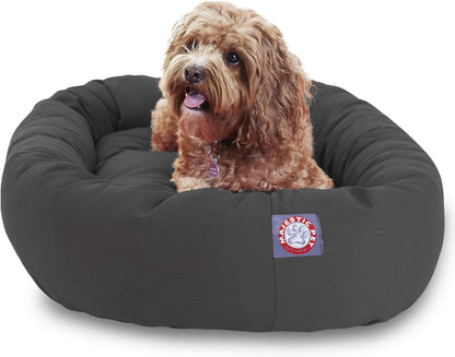 Majestic Pet 40 Inch Bagel Calming Dog Bed Washable – Cozy Soft round Dog Bed with Spine Support for Dogs to Rest Their Head - Fluffy Donut Dog Bed 40X29X9 (Inch) - round Pet Bed Large – Blue33