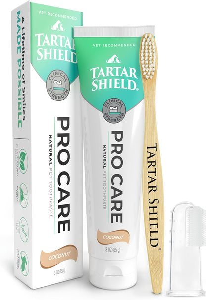 Tartar Shield® Pro Care Dog & Cat Toothpaste, VOHC Accepted, 3 Oz. | Clinically Proven Plaque, Tartar & Halitosis Reduction | Human-Grade Natural Ingredients | Coconut Flavor | Made in the USA6
