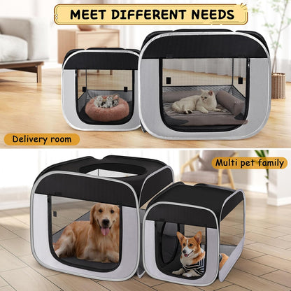 Tailtastic Large Cat Playpen with Separate Areas,Outdoo&Indoor Cat Enclosures,Portable Pet Playpen for Indoor Cats,Puppy and Small Animals, Dog Playpen with Carrybag. | Ideal for Multi-Pet Households, Works as Birthing & Nursing Den, Pet-Safe Soft Material, Prevents Escape & Furniture Damage4