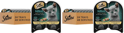 Sheba Perfect Portions Kitten Pate Wet Cat Food, Multipack, 2.6 Oz, 24 Ct | DHA for Brain Development, Vitamin E for Immunity, Real Meat, All Essential Amino Acids, Complete & Balanced, 48 Servings12