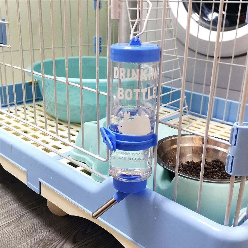 2pcs-8-45-oz-no-drip-small-animal-water-bottle-cage-water-bottles-for-small-pet-bunny-ferret-hamster-guinea-pig-rabbit-plastic-for-small-pet-guinea-pig-hamster-bunny-ferret-rabbit-hanging-wire-buckle-included-easy-to-install-yellow-blue