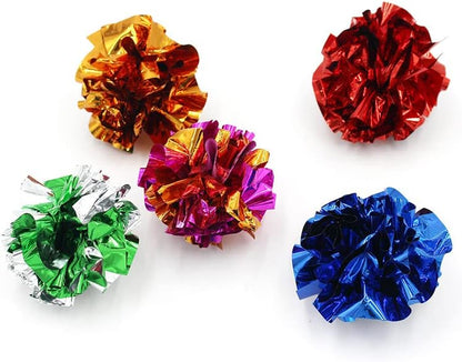 ISMARTEN 12 Packs Crinkle Balls Cat Toys for Indoor Cats, Lightweight Shiny Crinkle Paper Ball for Kitten (Random Color) (2.36 In)6
