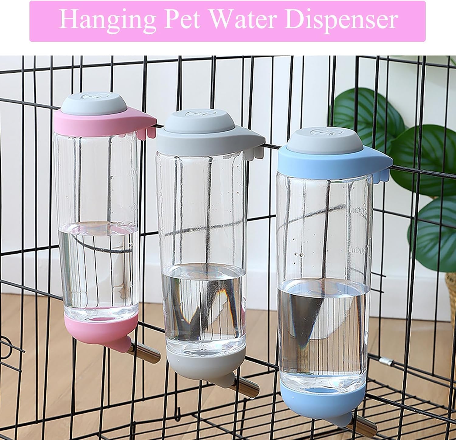 dog-crate-water-bottle-dispenser-no-drip-cat-kennel-water-dispenser-cage-water-feeder-easy-to-use-water-bottle-for-dog-crate-perfect-for-keeping-your-pet-hydrated-grey-500ml
