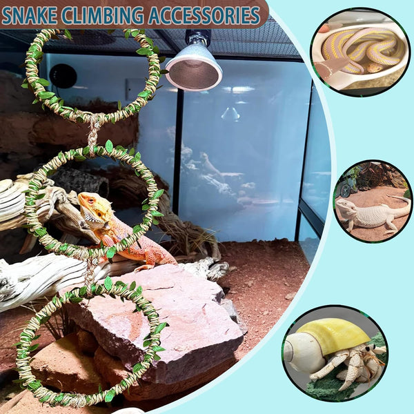 Snake Climbing Rings for Ball Python- Enclosure Accessories – Reptile Habitat Decor, Climbing Branches & Bedding for Ball Python, for Corn Snake Enhancement Ring Toys7