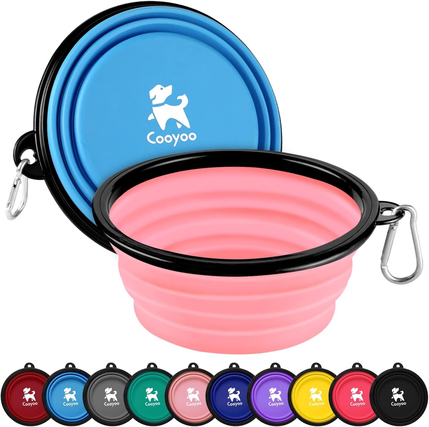 cooyoo-collapsible-dog-bowl-2-pack-collapsible-dog-water-bowls-for-cats-dogs-portable-pet-feeding-watering-dish-for-walking-parking-traveling-with-2-carabiners