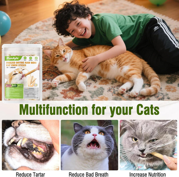 Freezed Dried Cat Chew Sticks, Cat Dental Treats for Freshens Breath and Controls Tartar, Feline Teething Sticks9