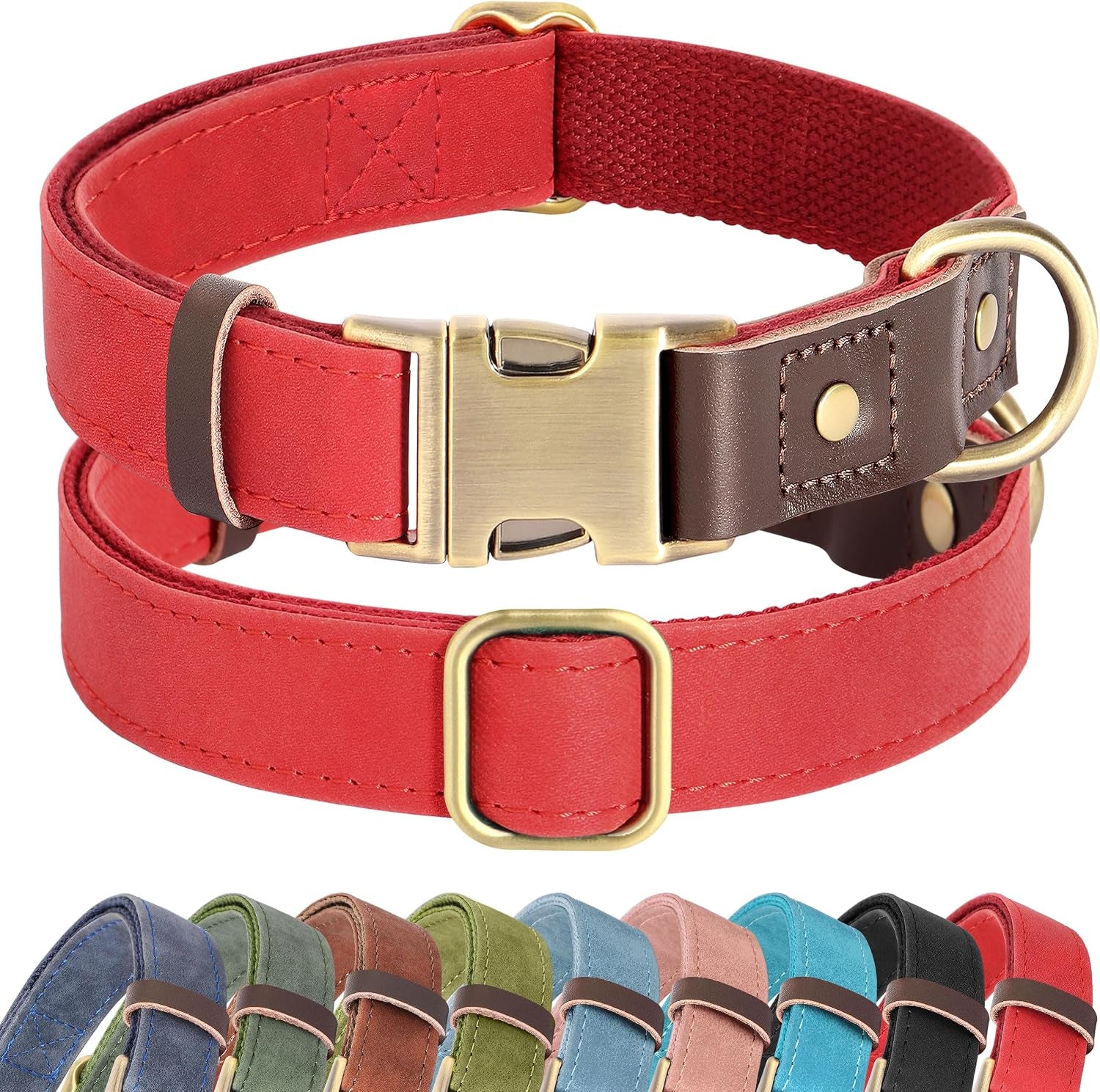 didog-pu-leather-dog-collar-for-small-dogs-puppy-soft-lining-green-s-all-day-comfort-for-daily-walks-and-backyard-play-quick-release-metal-buckle-for-easy-on-off-d-ring-for-leash-easy-clean