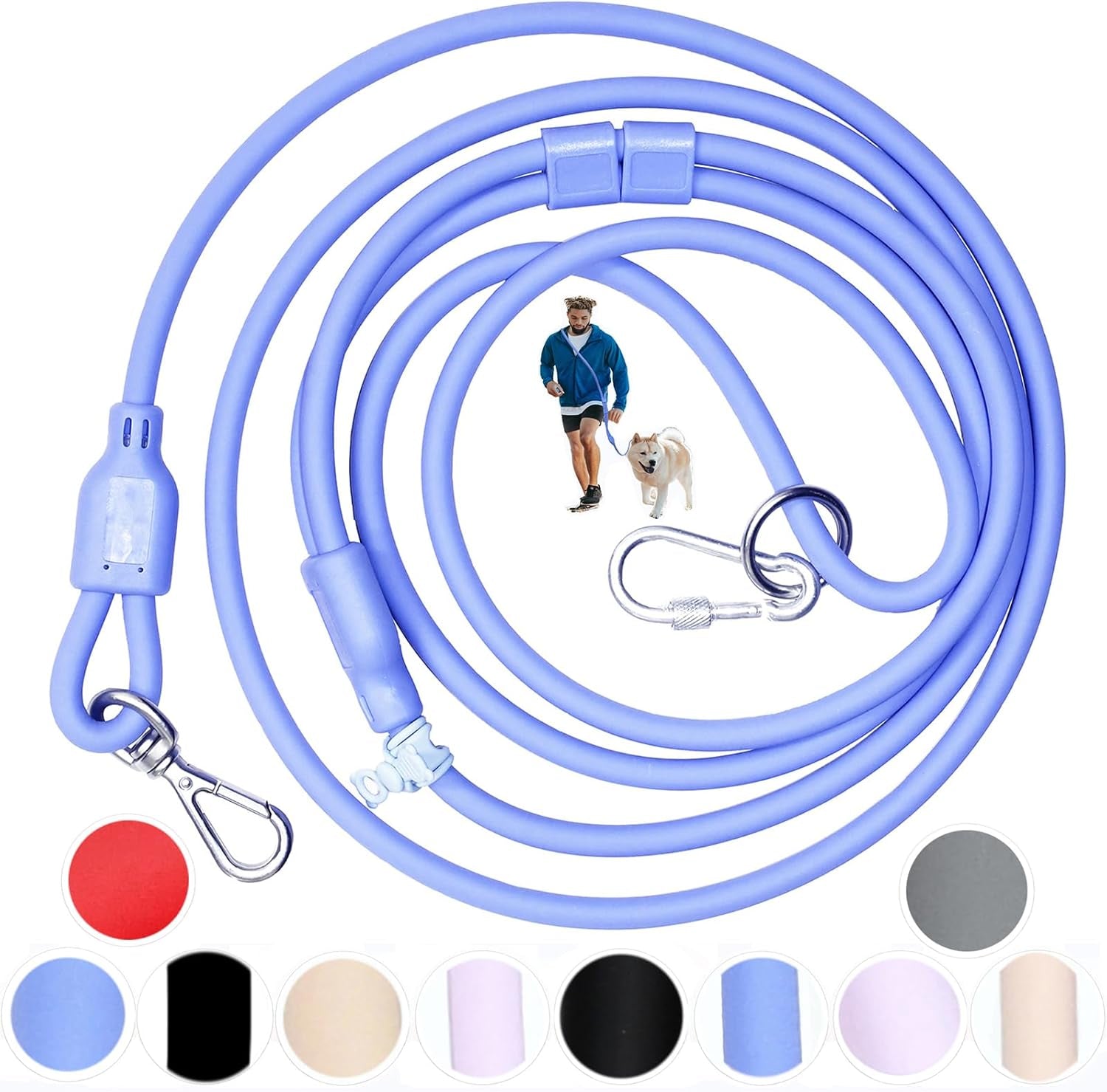 9-in-1-hands-free-dog-leash-crossbody-waist-blue-small-dogs-adjustable-waterproof-no-pull-dog-collar-harness-leash-set-heavy-duty-slip-lead-fits-8-120lbs