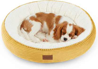 Love'S Cabin round Donut Cat and Dog Cushion Bed, 20In Bed for Cats or Small Dogs, Anti-Slip & Water-Resistant Bottom, Super Soft Durable Fabric Pet Beds, Washable Luxury Cat & Dog Bed Gray50